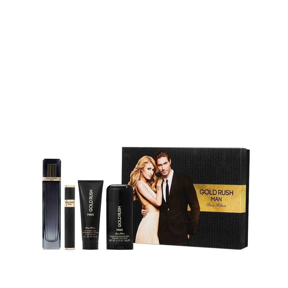 Set Paris Hilton Gold Rush Man 4 pzs